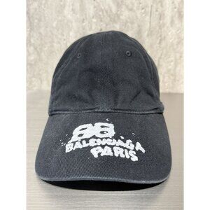 Balenciaga Paris Black Baseball Cap With BB Logo Embroidery Medium Size 57 Cm Ad